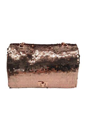 I.N.C. International Concepts Rose Gold Ajae Soft Sequin Top Handle Bag